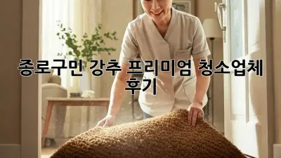 종로구민 강추👍 프리미엄 청소업체 후기