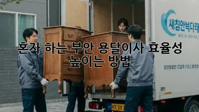 혼자 하는 부안 용달이사, 효율성 높이는 방법